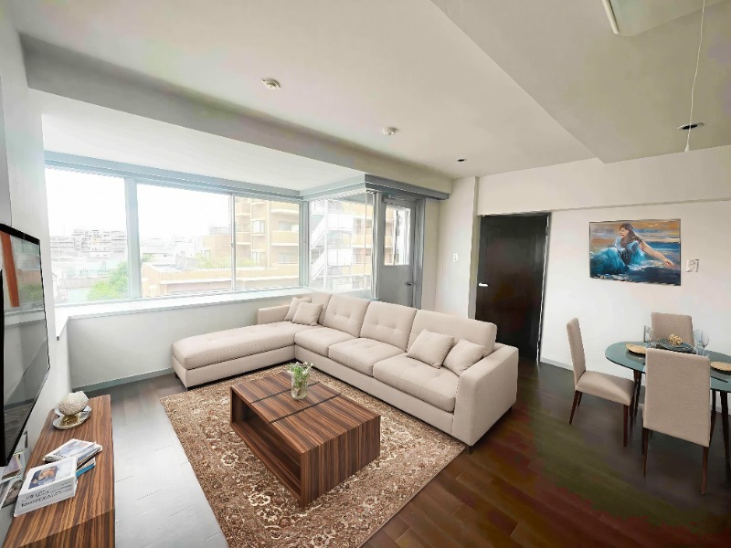 居室・リビング　ＣＧ画像の為実際は家具・家電の設置無し。