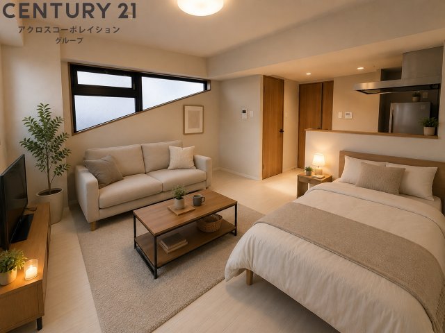 居室・リビング　画像中の家具はAIにより配置加工しているため付属しません