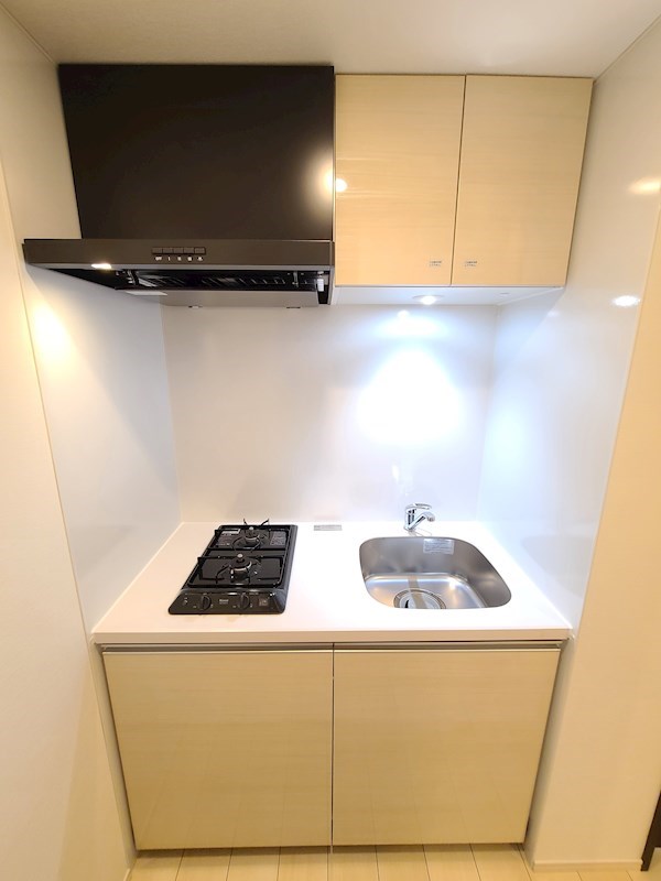 キッチン　2口コンロのシステムキッチン。