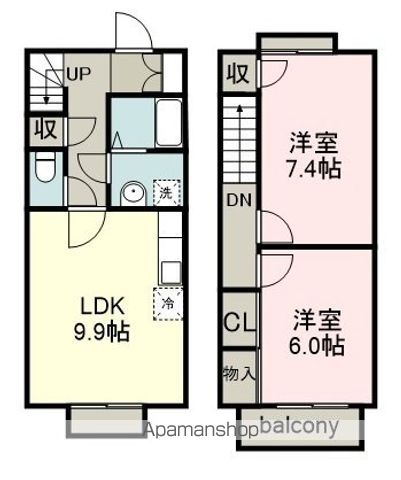 ＪＲ中央本線 春日井駅 徒歩23分 2階建 築24年の間取り写真