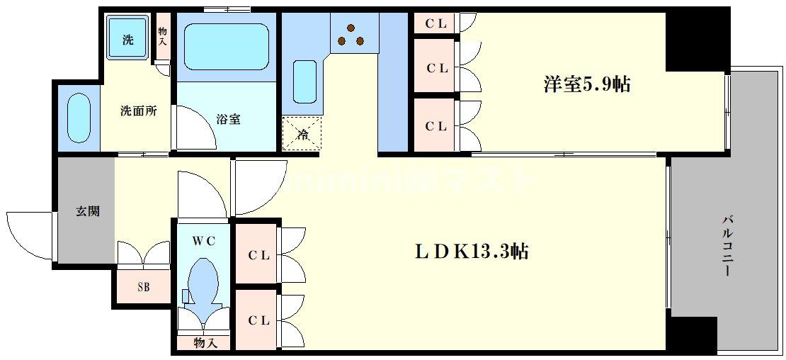 リーガル北堀江の間取り写真