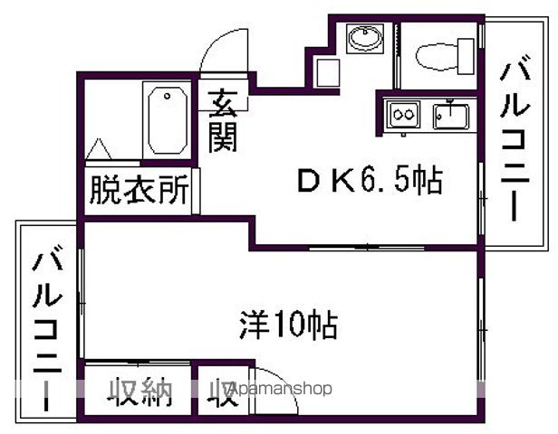ＪＲ草津線 手原駅 徒歩14分 3階建 築55年の間取り写真