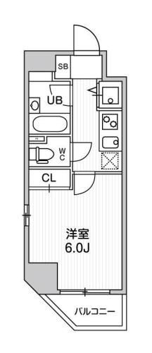 【港区新橋のマンションの間取り】