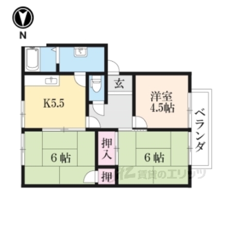 長浜市十里町のアパートの間取り