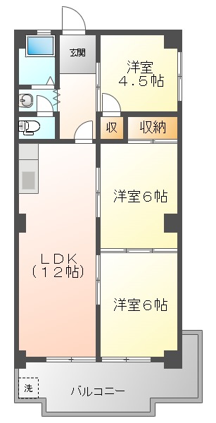 ロイヤルハイツ白子駅の間取り