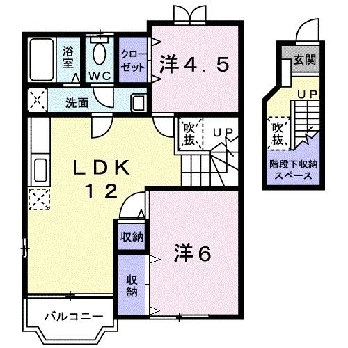 【日高市大字森戸新田のアパートの間取り】