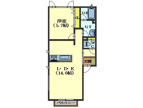 北斗市本郷のアパートの間取り