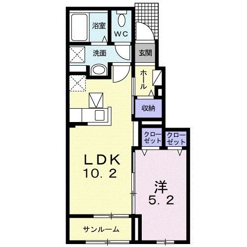 【南相馬市鹿島区西町のアパートの間取り】