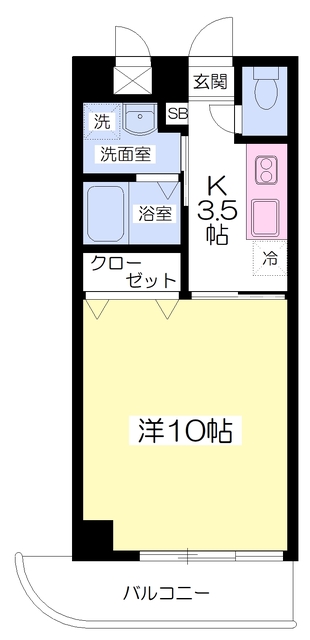 松山市南町のマンションの間取り