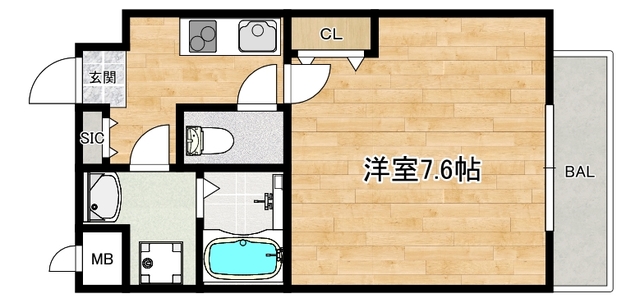 大阪市阿倍野区阪南町のマンションの間取り