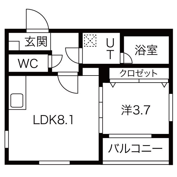 名古屋市中村区元中村町のアパートの間取り