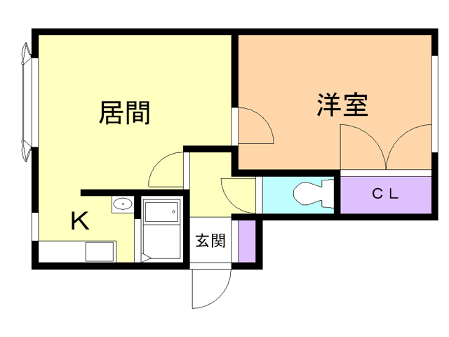 苫小牧市ときわ町のアパートの間取り