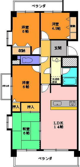 ライオンズマンション豊橋牧野の間取り写真