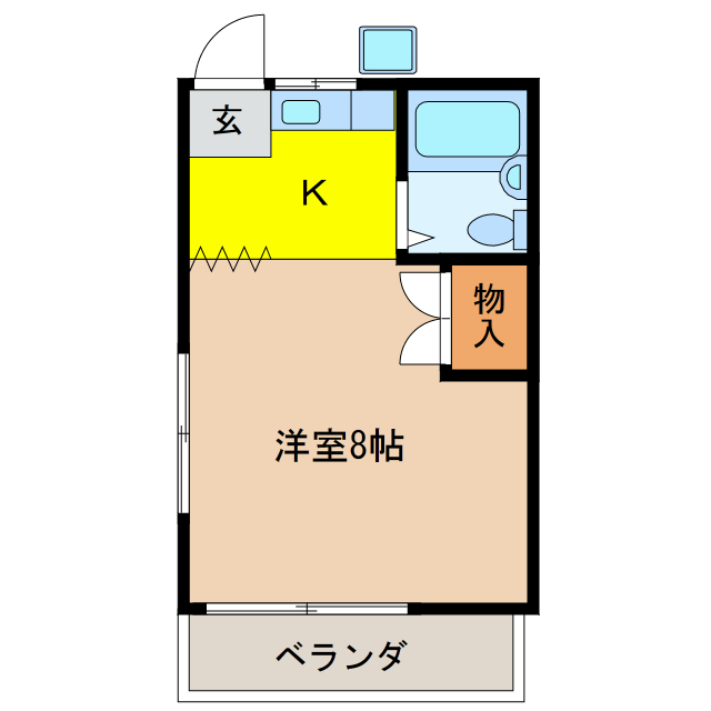 【岐阜市三田洞のアパートの間取り】