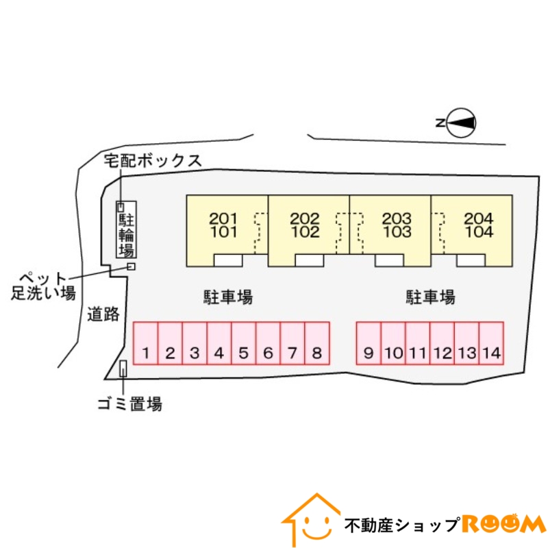 【八女郡広川町大字広川のアパートの駐車場】