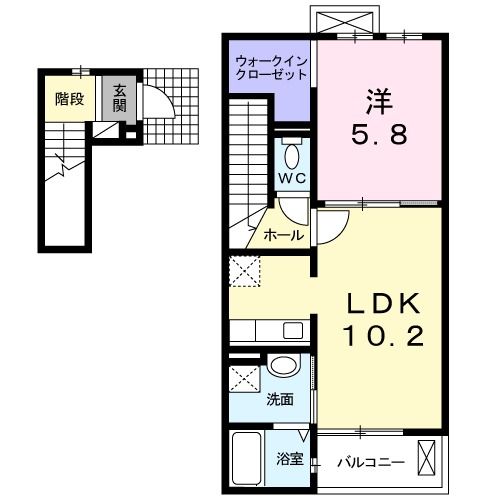 八戸市大字中居林のアパートの間取り