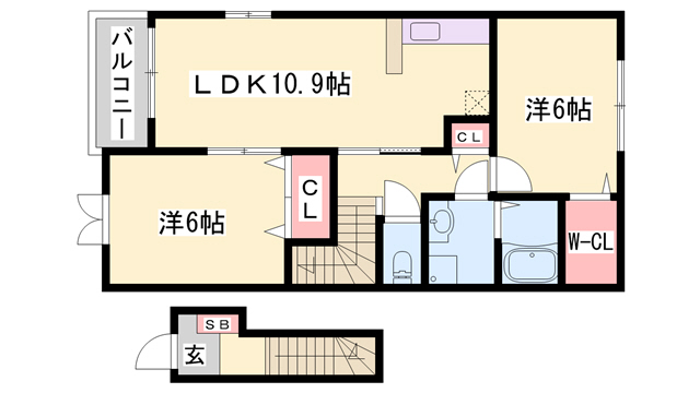 赤穂郡上郡町大持のアパートの間取り