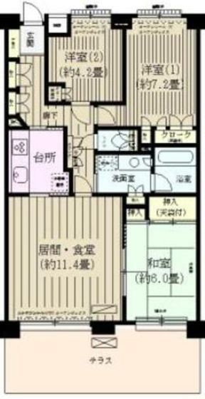 ヴィルヌーブ横浜・港南台の間取り