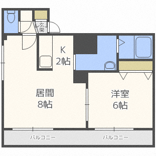 札幌市豊平区平岸三条のマンションの間取り