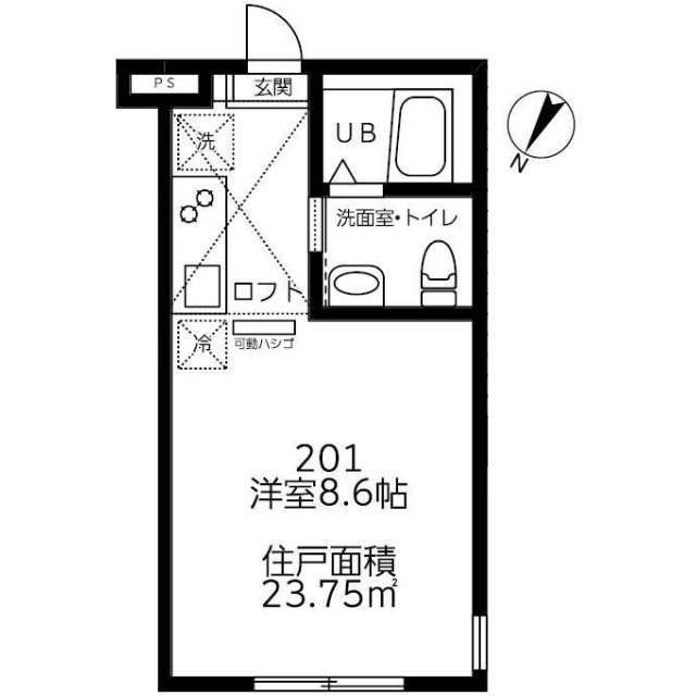 大和市西鶴間のアパートの間取り