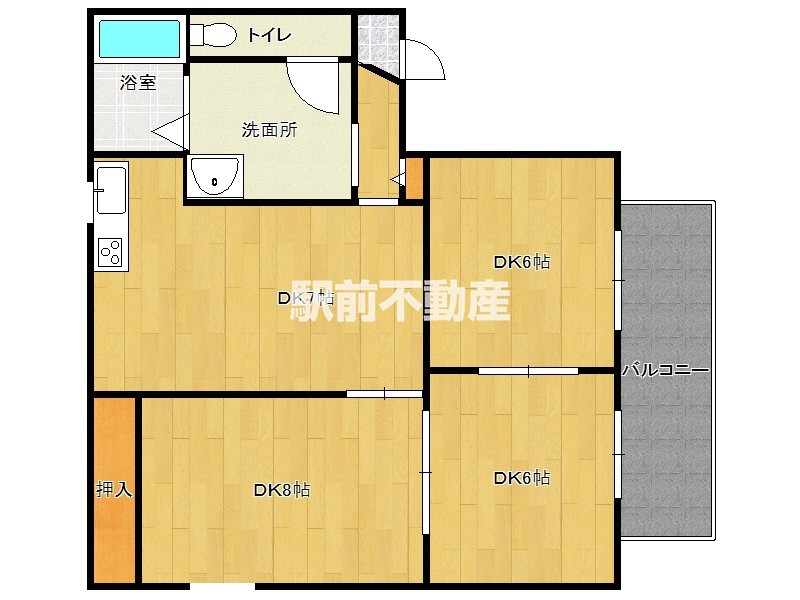 筑紫野市塔原東のアパートの間取り