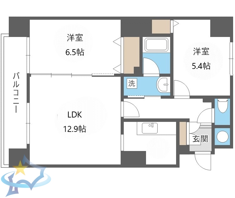 【札幌市中央区南五条西のマンションの間取り】