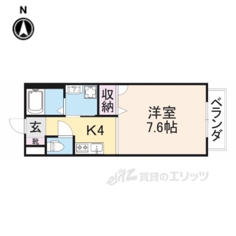 枚方市岡南町のアパートの間取り