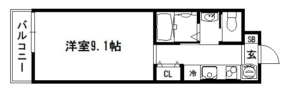 京都市南区西九条開ケ町のマンションの間取り