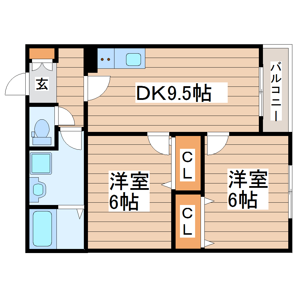 メリディアンなないろの里 四番館の間取り