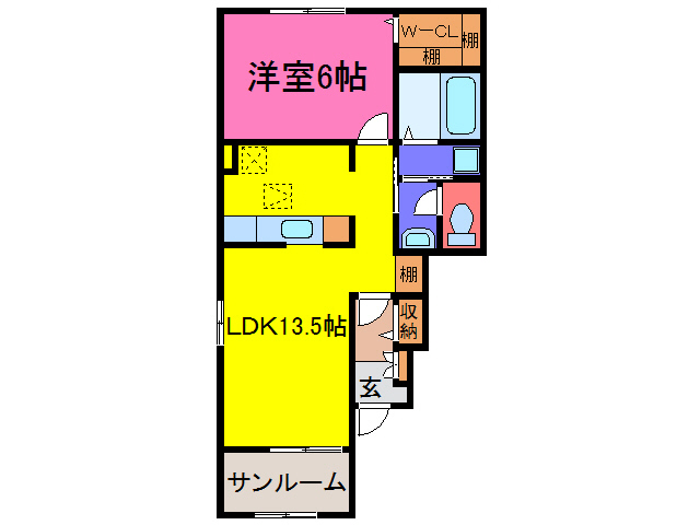 宍粟市山崎町下広瀬のアパートの間取り