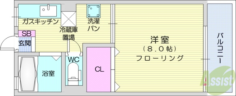 岩沼市相の原のアパートの間取り