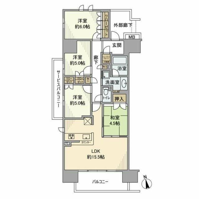 足立区新田のマンションの間取り