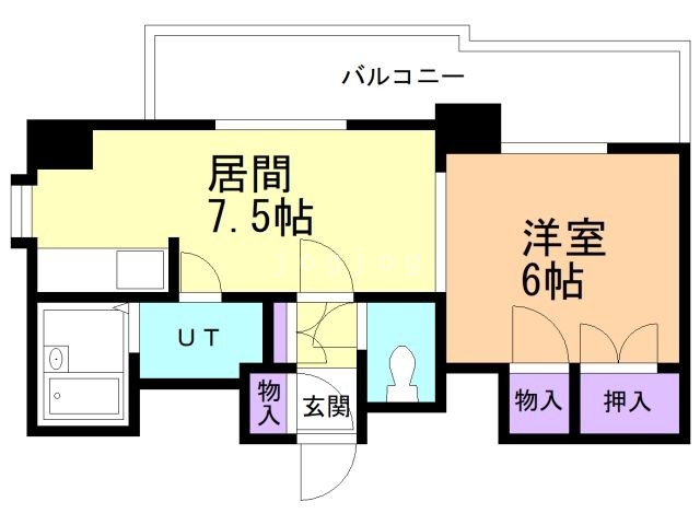 札幌市中央区北三条西のマンションの間取り