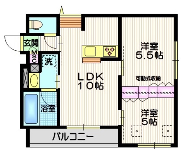 品川区北品川のマンションの間取り