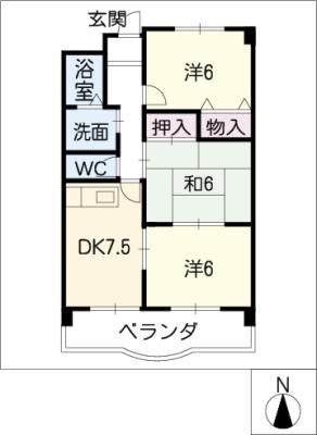 シャトー三宅の間取り