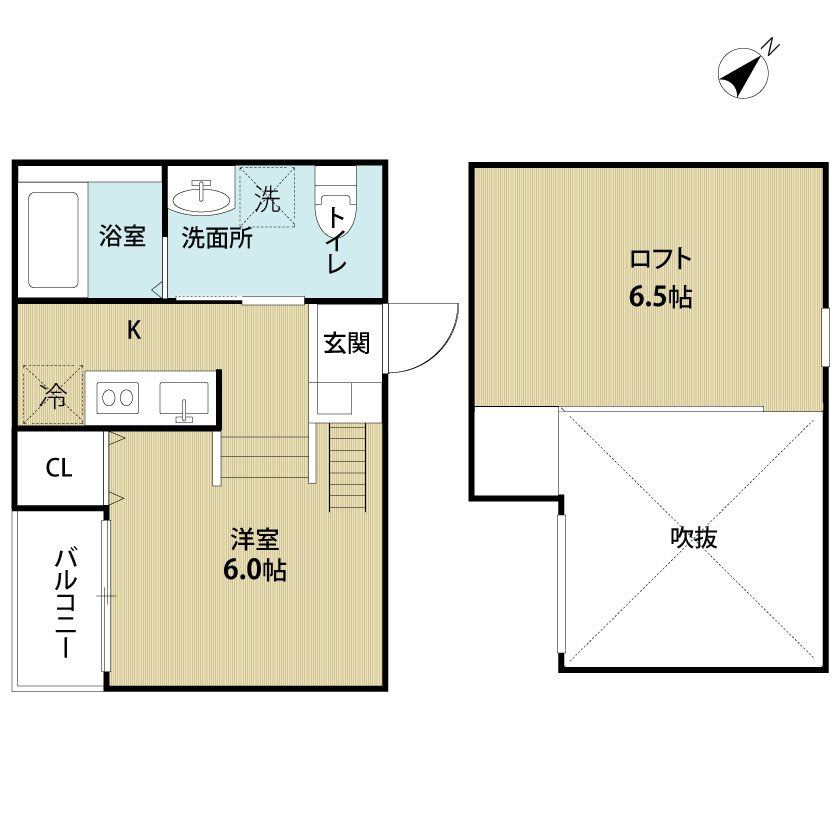 京都市伏見区淀新町のアパートの間取り