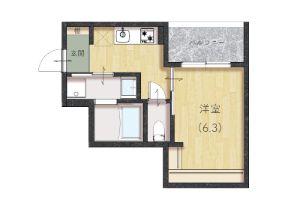 福山市三吉町南のアパートの間取り