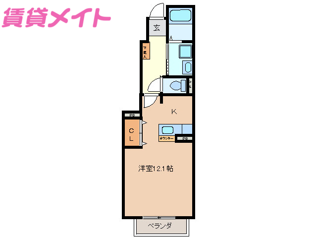 三重郡川越町大字豊田のアパートの間取り