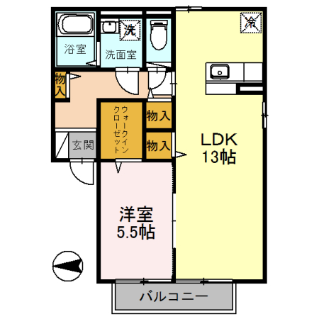 高槻市明野町のアパートの間取り