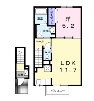 善通寺市稲木町のアパートの間取り