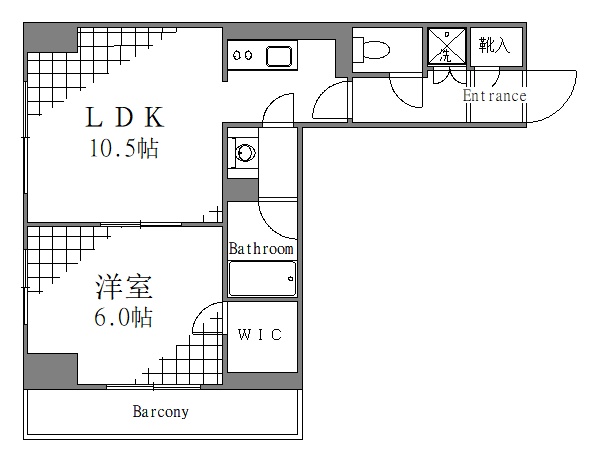 台東区駒形のマンションの間取り