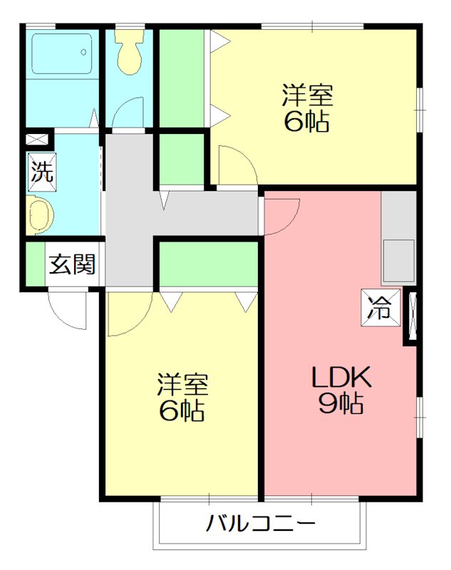 秦野市並木町のアパートの間取り