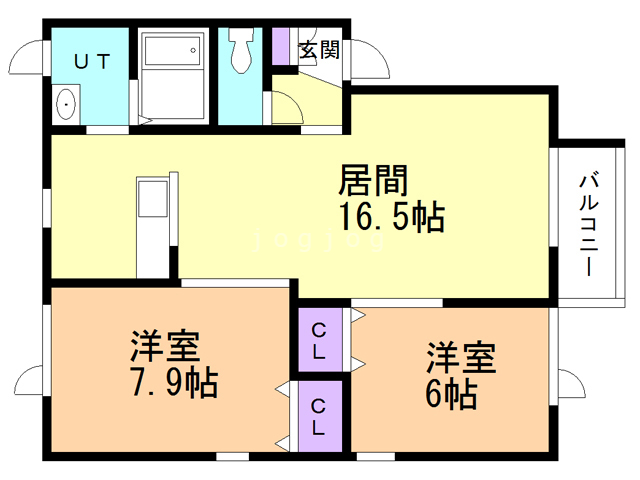 札幌市西区山の手一条のアパートの間取り