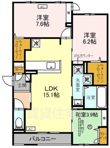 茨木市水尾のアパートの間取り