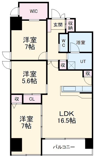 岐阜市加納栄町通のマンションの間取り