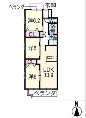 サンメゾン天王の間取り