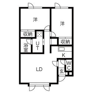 札幌市白石区北郷二条のアパートの間取り