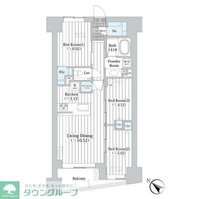 【中央区新川のマンションの間取り】