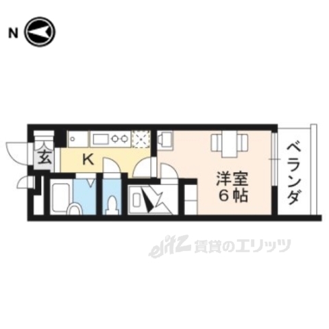 京都市中京区壬生下溝町のアパートの間取り