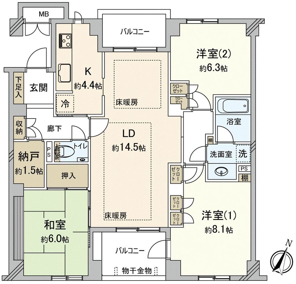 パティオス６番街の間取り